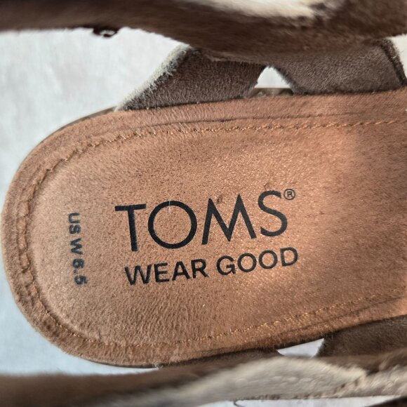 Toms Jaclyn Maryjane Pumps Leather Silver Dressy Low Block Heel Comfort Shoe 6.5 - Picture 12 of 13